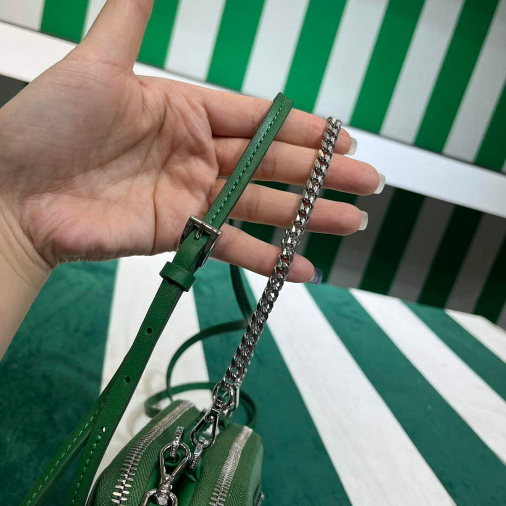 Prada 1NR015 Saffiano leather mini pouch Green