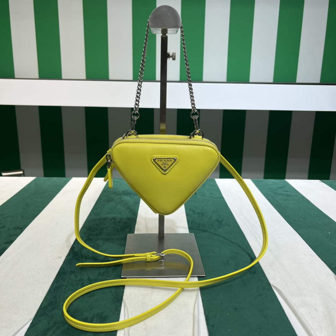 Prada 1NR015 Saffiano leather mini pouch lemon yellow - Default Title - View 1