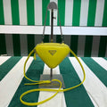 Prada 1NR015 Saffiano leather mini pouch lemon yellow