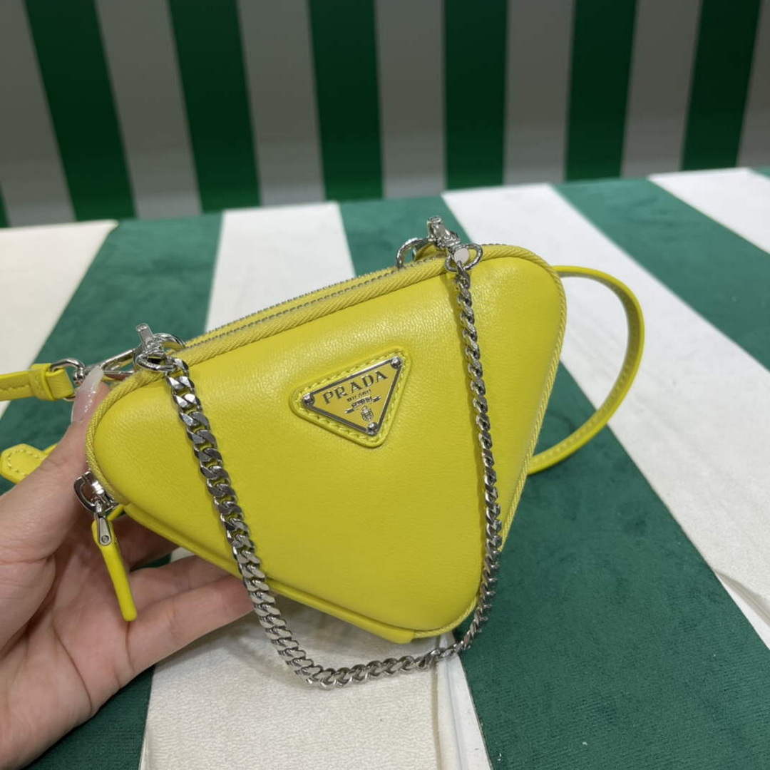 Prada 1NR015 Saffiano leather mini pouch lemon yellow - Default Title - View 2