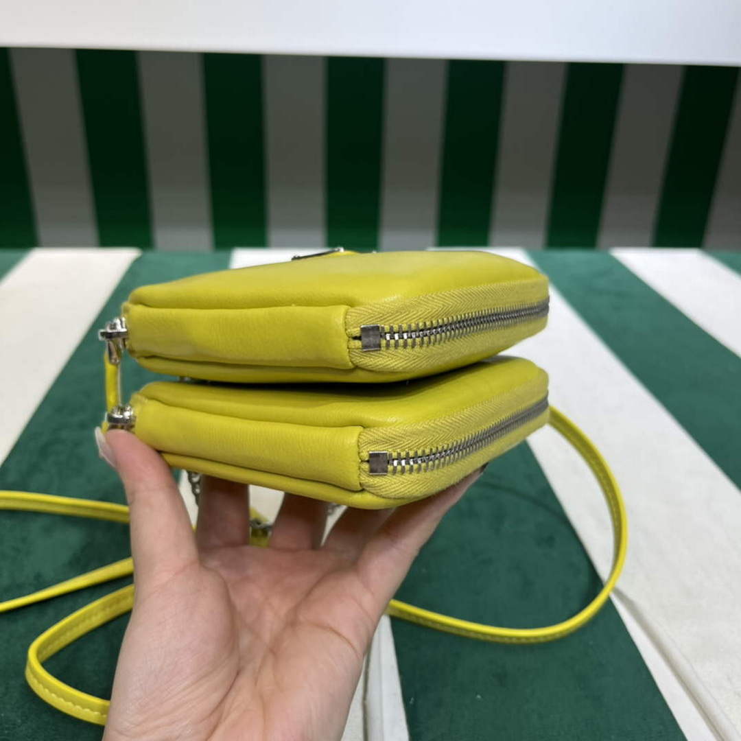Prada 1NR015 Saffiano leather mini pouch lemon yellow - Default Title - View 4