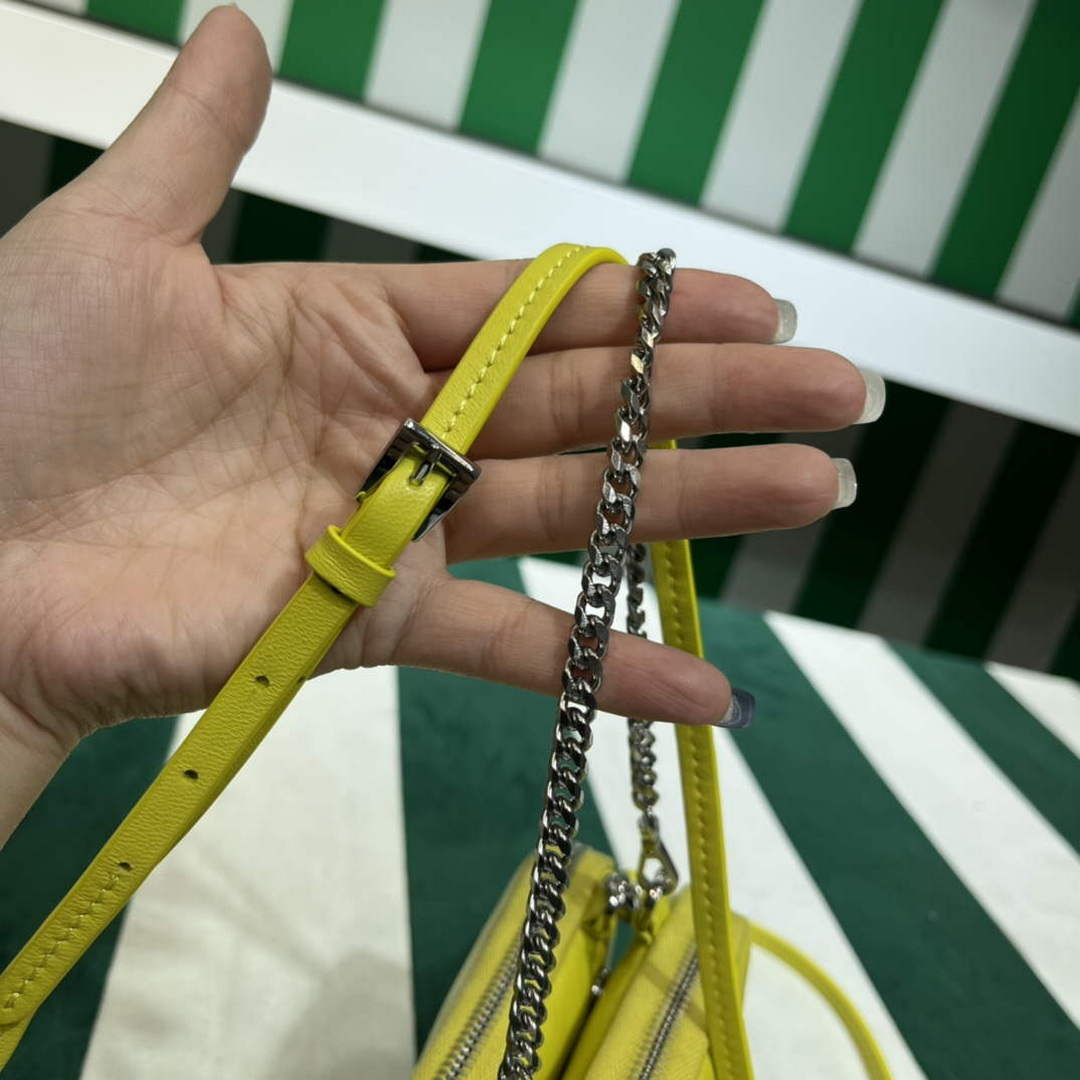 Prada 1NR015 Saffiano leather mini pouch lemon yellow - Default Title - View 6