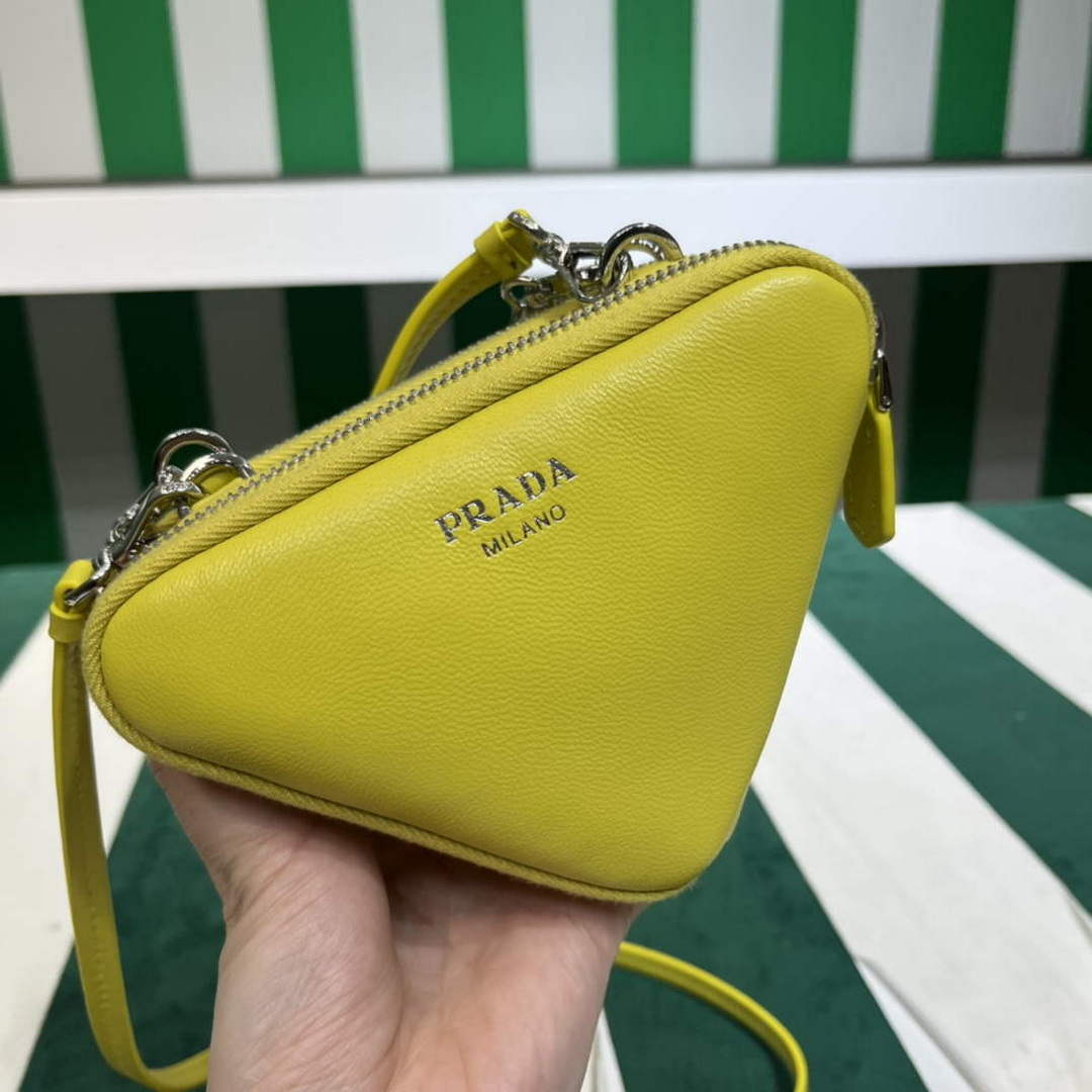 Prada 1NR015 Saffiano leather mini pouch lemon yellow - Default Title - View 7