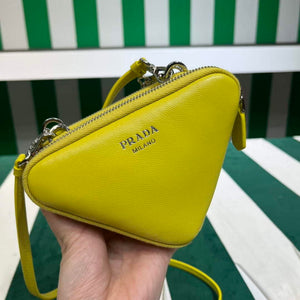 Prada 1NR015 Saffiano leather mini pouch lemon yellow - Default Title - View 7