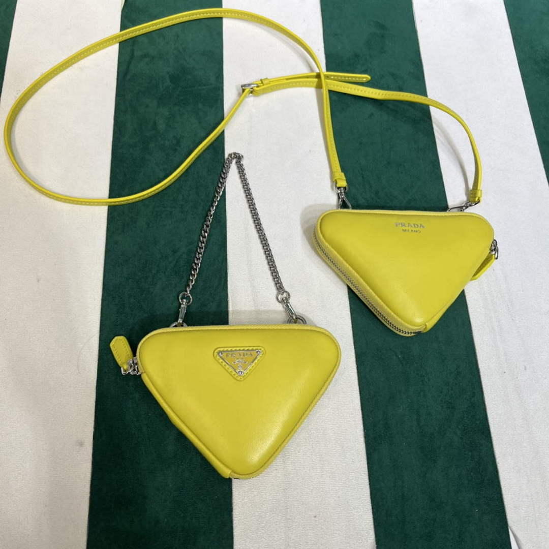 Prada 1NR015 Saffiano leather mini pouch lemon yellow - Default Title - View 8