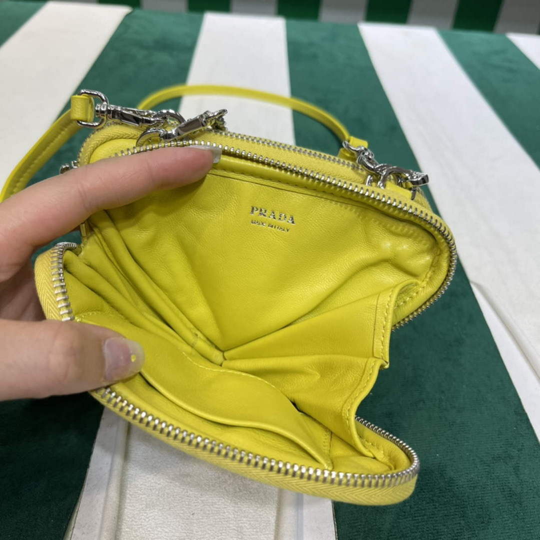 Prada 1NR015 Saffiano leather mini pouch lemon yellow - Default Title - View 9