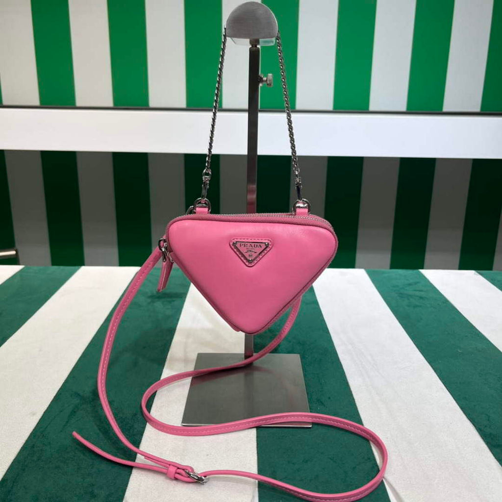 Prada 1NR015 Saffiano leather mini pouch Pink
