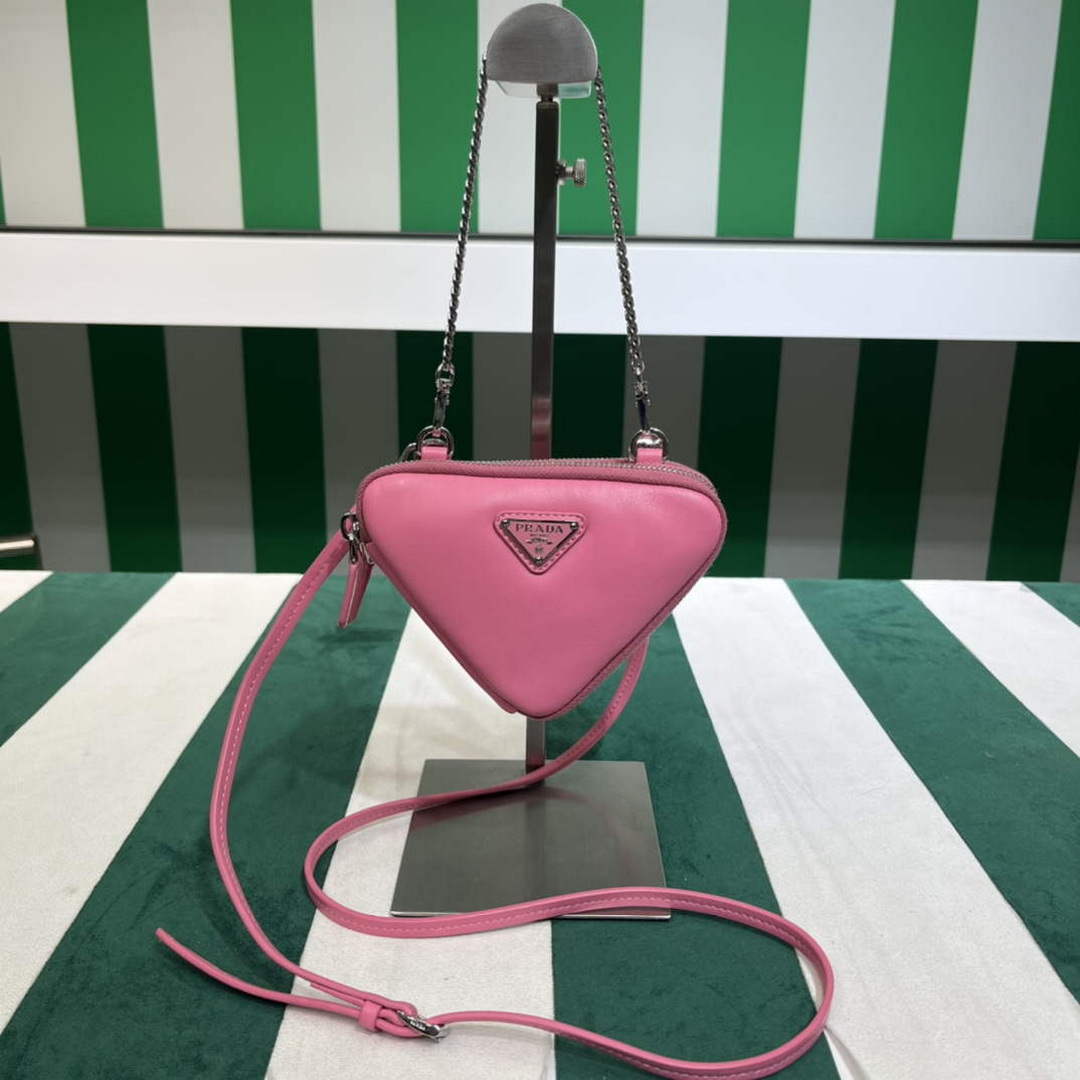 Prada 1NR015 Saffiano leather mini pouch Pink - Default Title - View 1