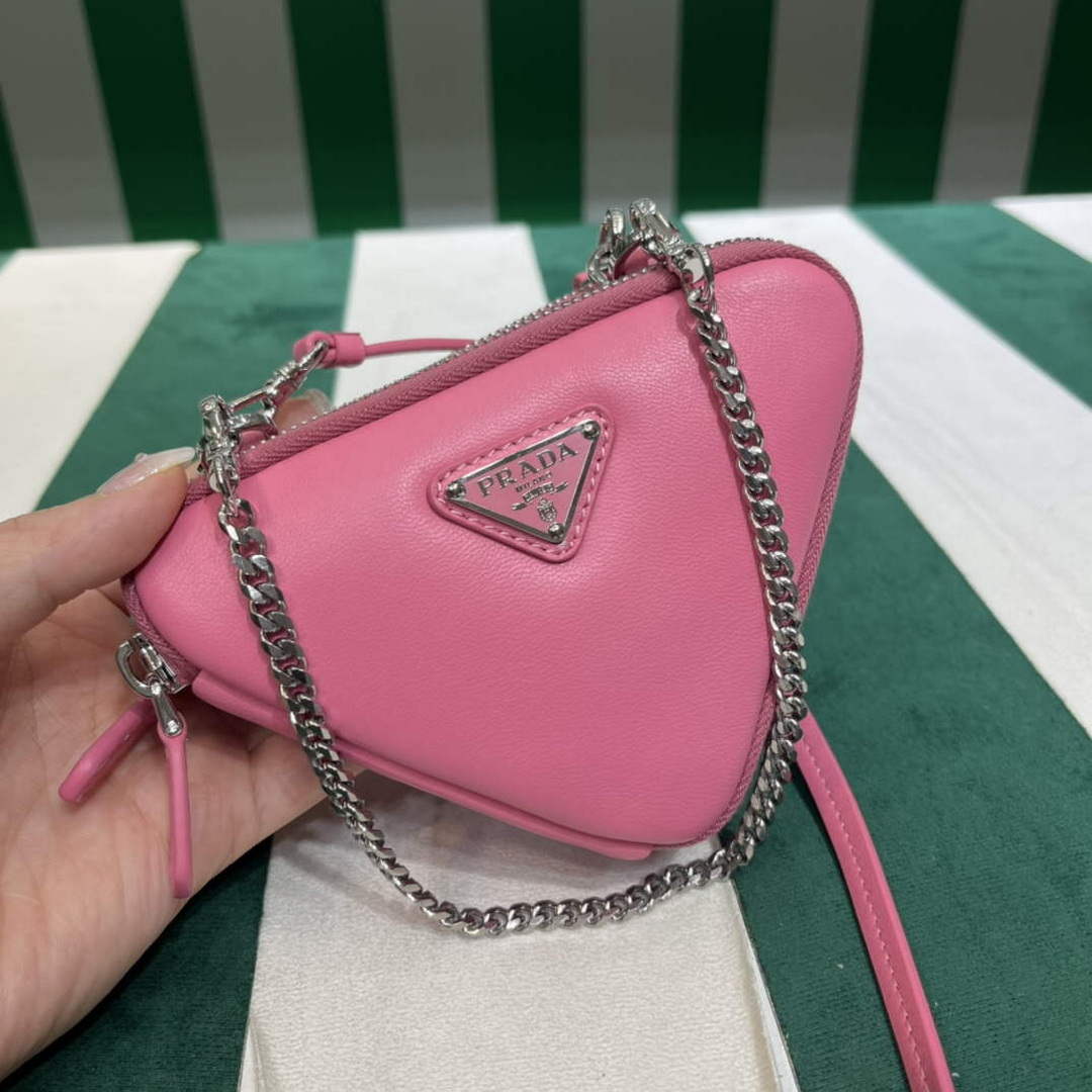 Prada 1NR015 Saffiano leather mini pouch Pink - Default Title - View 2