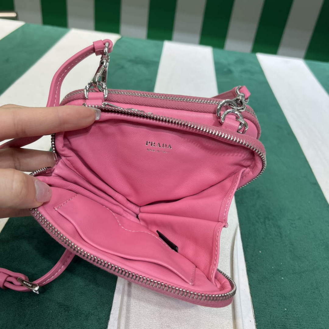 Prada 1NR015 Saffiano leather mini pouch Pink - Default Title - View 5