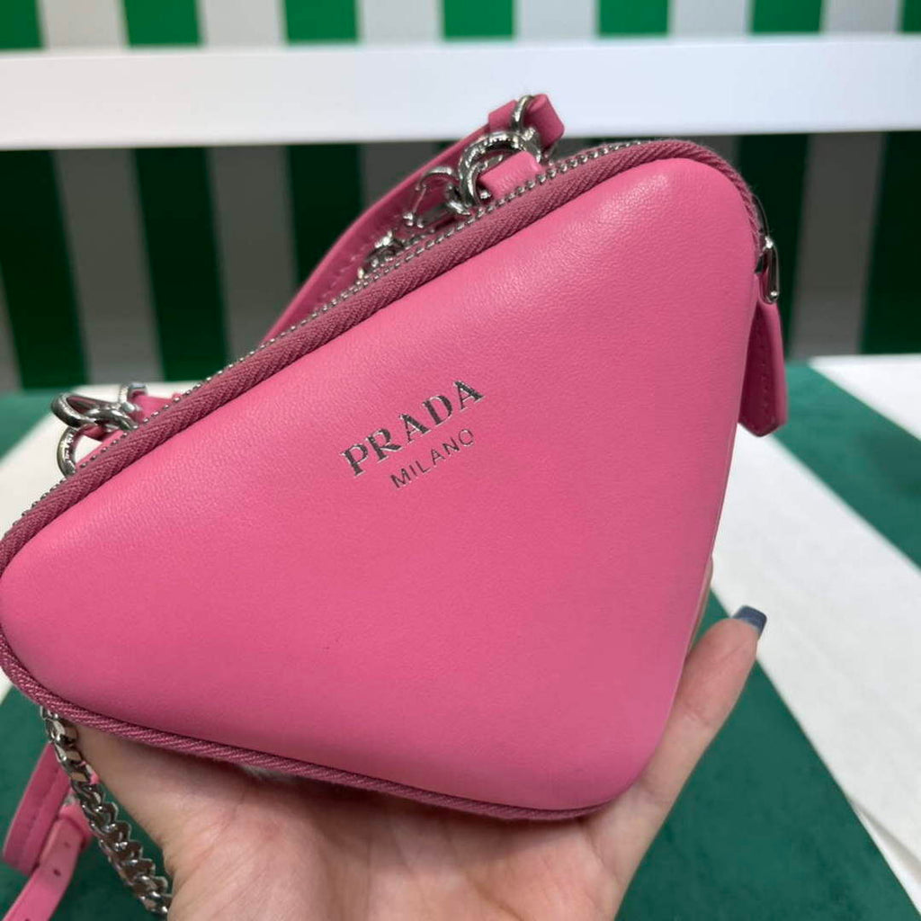 Prada 1NR015 Saffiano leather mini pouch Pink