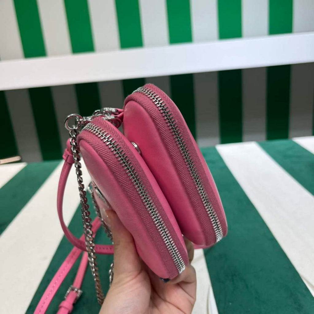 Prada 1NR015 Saffiano leather mini pouch Pink