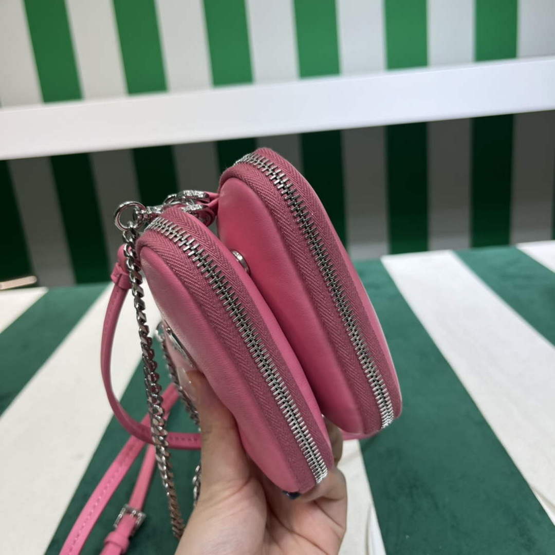 Prada 1NR015 Saffiano leather mini pouch Pink