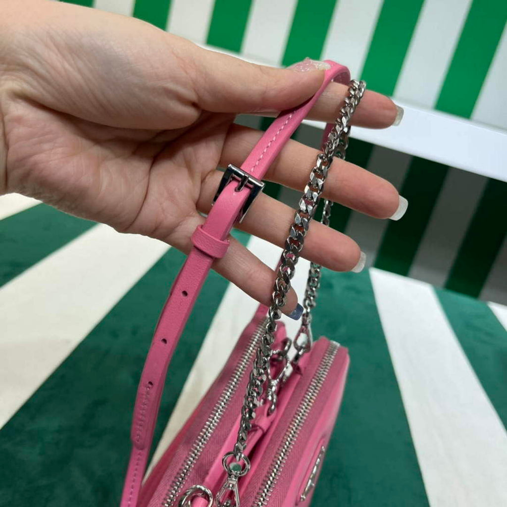 Prada 1NR015 Saffiano leather mini pouch Pink