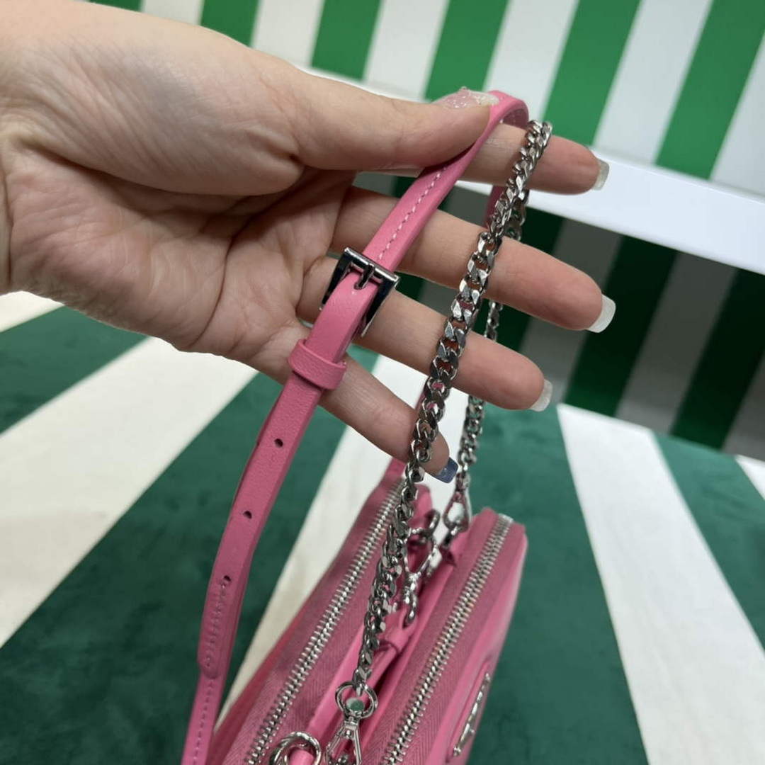 Prada 1NR015 Saffiano leather mini pouch Pink - Default Title - View 8