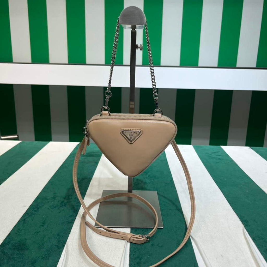 Prada 1NR015 Saffiano leather mini pouch powder pink