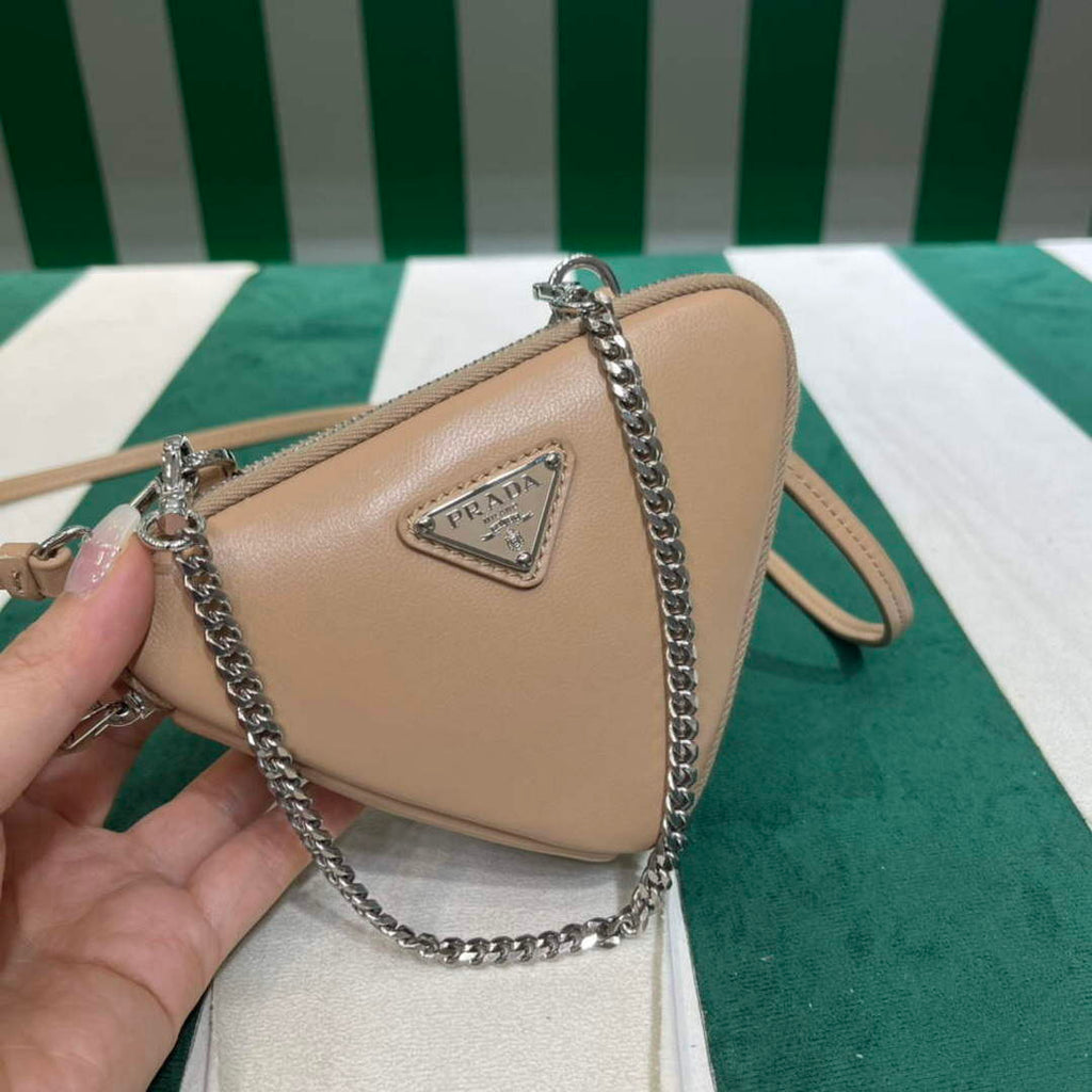 Prada 1NR015 Saffiano leather mini pouch powder pink