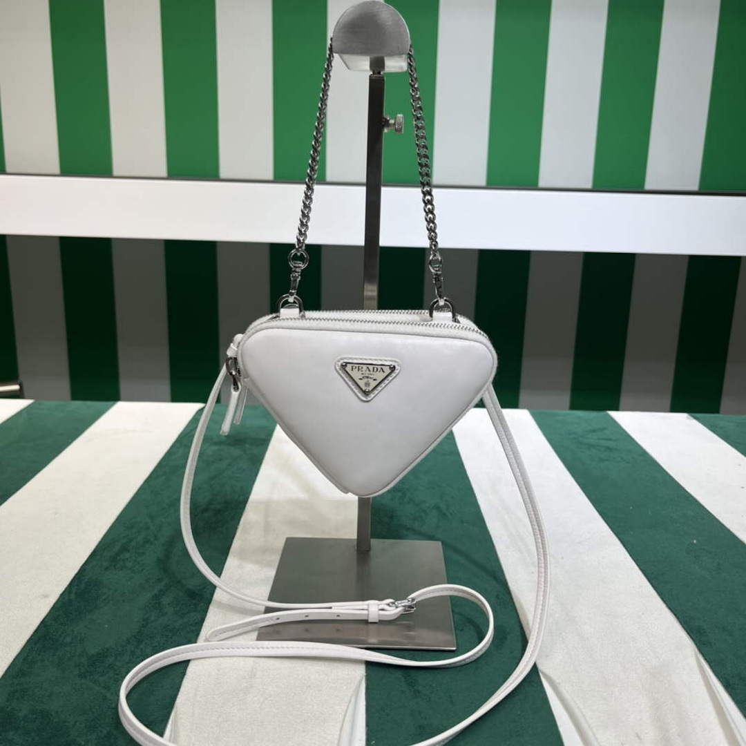 Prada 1NR015 Saffiano leather mini pouch White - Default Title - View 2