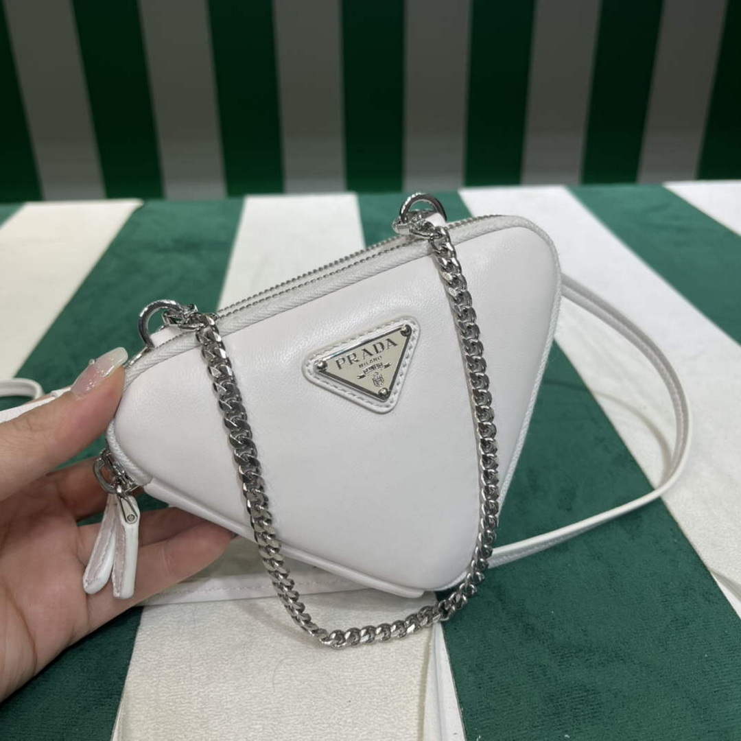 Prada 1NR015 Saffiano leather mini pouch White - Default Title - View 3