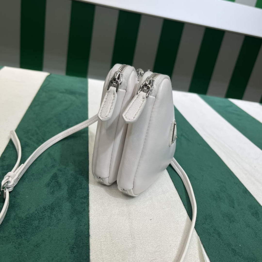 Prada 1NR015 Saffiano leather mini pouch White - Default Title - View 4