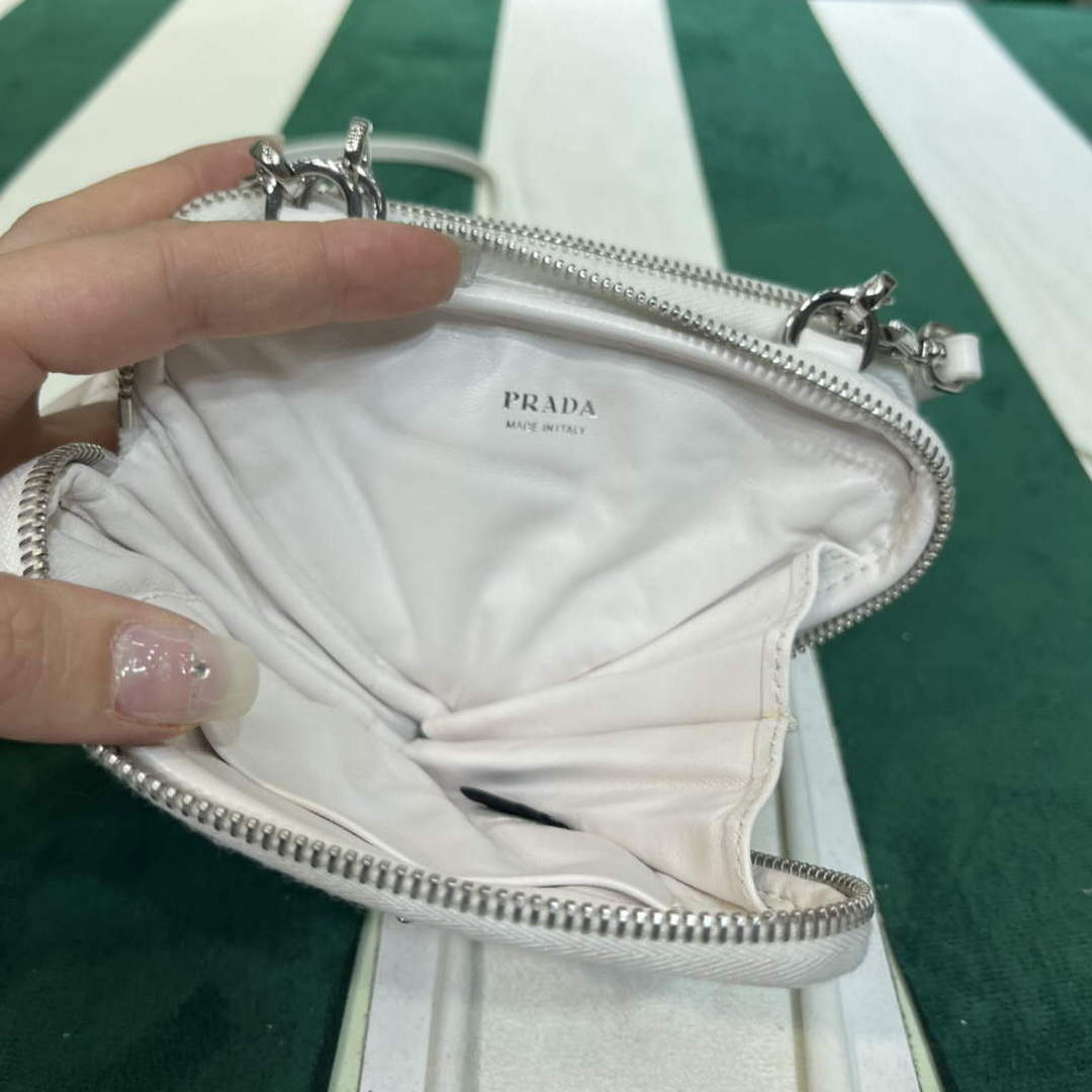 Prada 1NR015 Saffiano leather mini pouch White - Default Title - View 7