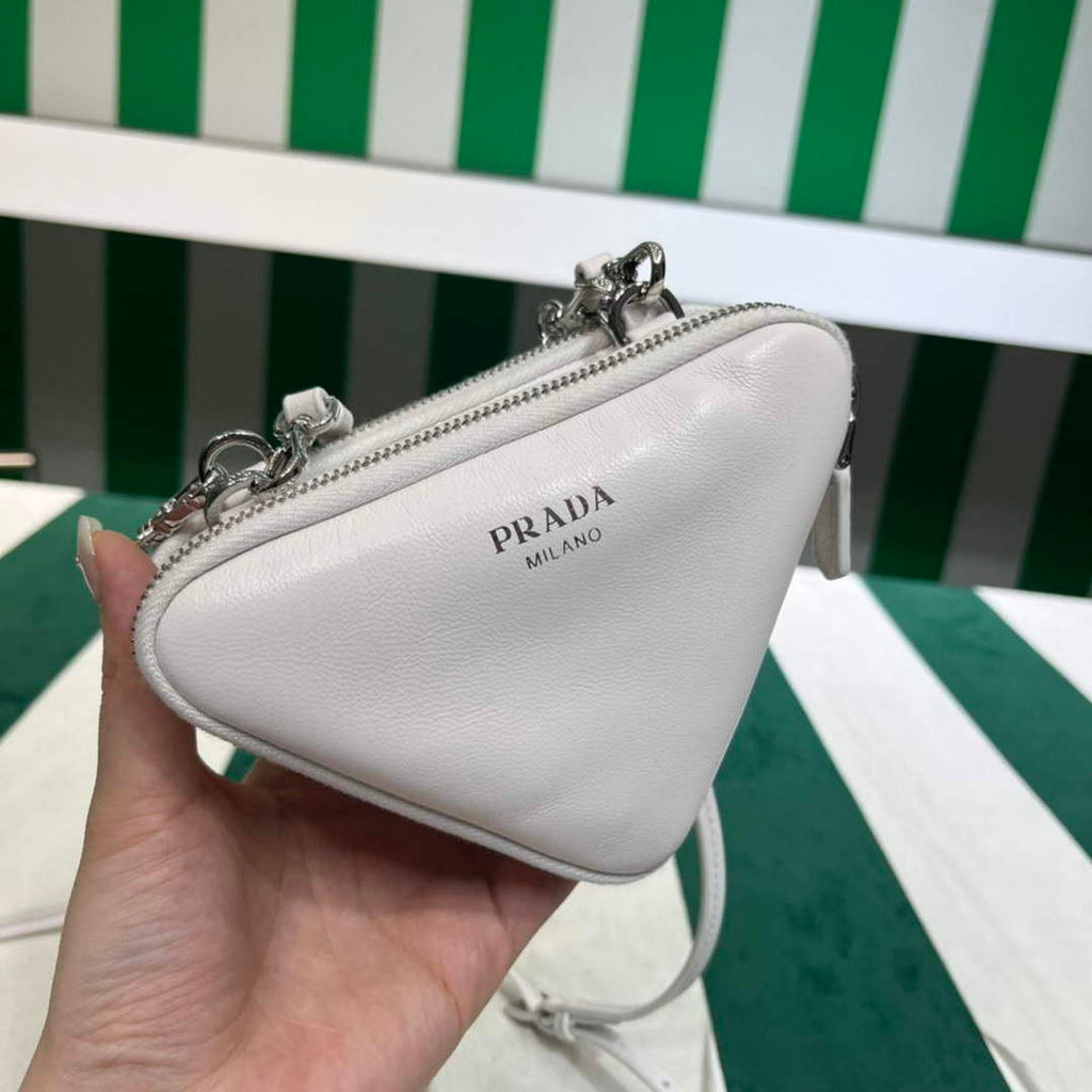 Prada 1NR015 Saffiano leather mini pouch White