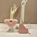 Prada 1NR015 Shearling and Saffiano leather mini-pouch Orchid pink - Default Title - View 1