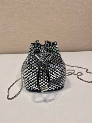 Prada 1NR016 Embellished satin mini-pouch Black - Default Title - View 2