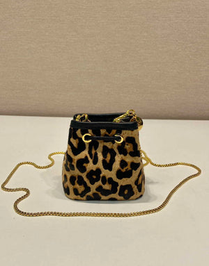 Prada 1NR016 Leopard print material mini pouch Brown - Default Title - View 5