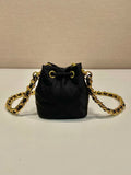 Prada 1NR016 patent leather mini pouch Black