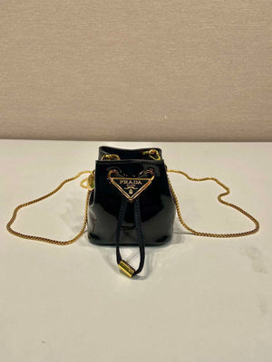 Prada 1NR016 patent leather mini pouch Black - Default Title - View 2