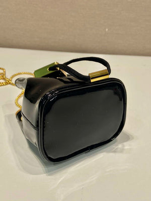 Prada 1NR016 patent leather mini pouch Black - Default Title - View 7