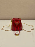 Prada 1NR016 patent leather mini pouch Red