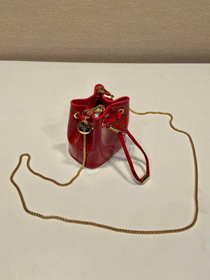 Prada 1NR016 patent leather mini pouch Red - Default Title - View 3
