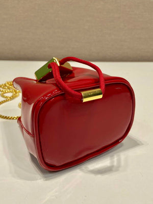 Prada 1NR016 patent leather mini pouch Red - Default Title - View 6