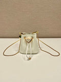 Prada 1NR016 patent leather mini pouch White