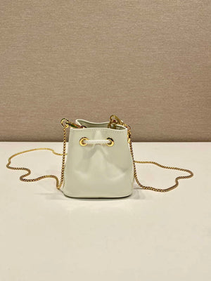 Prada 1NR016 patent leather mini pouch White - Default Title - View 4