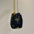 Prada 1NR016 Sequined satin mini-pouch Black - Default Title - View 1
