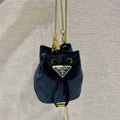 Prada 1NR016 Velvet mini pouch Black - Default Title - View 1