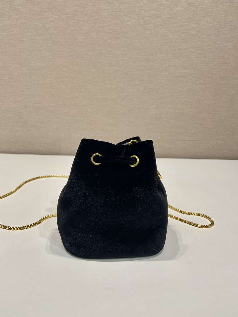 Prada 1NR016 Velvet mini pouch Black