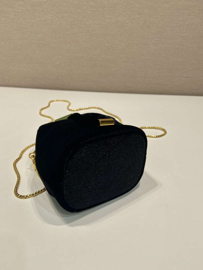 Prada 1NR016 Velvet mini pouch Black