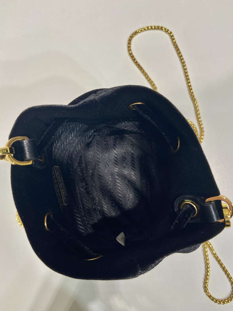 Prada 1NR016 Velvet mini pouch Black