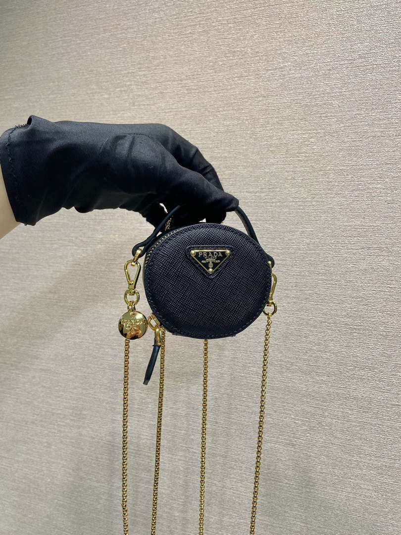 Prada 1NR023 Saffiano leather mini-pouch Black