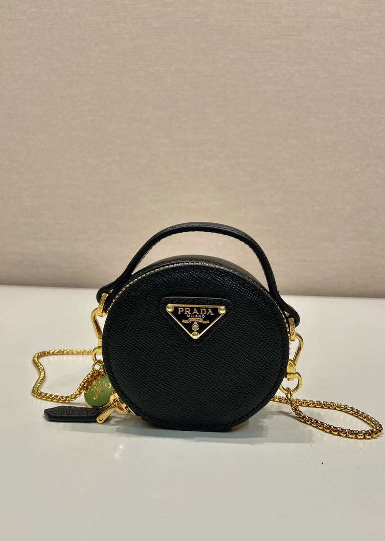 Prada 1NR023 Saffiano leather mini-pouch Black