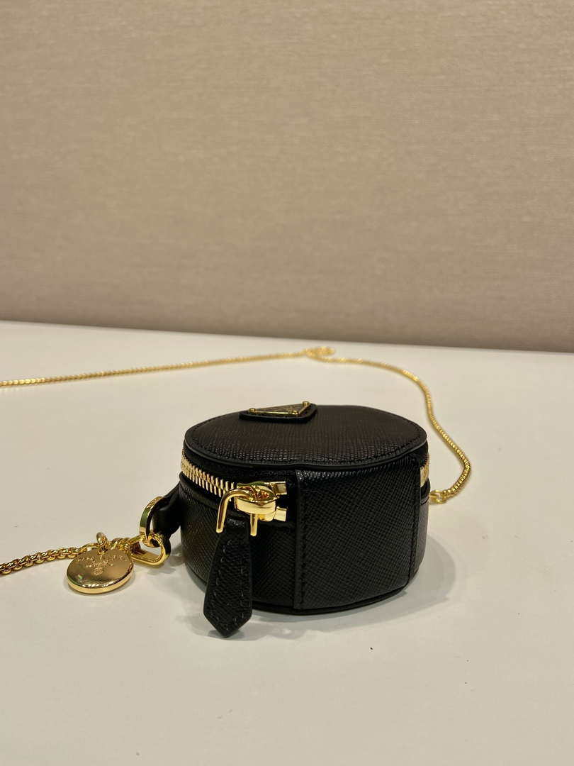 Prada 1NR023 Saffiano leather mini-pouch Black
