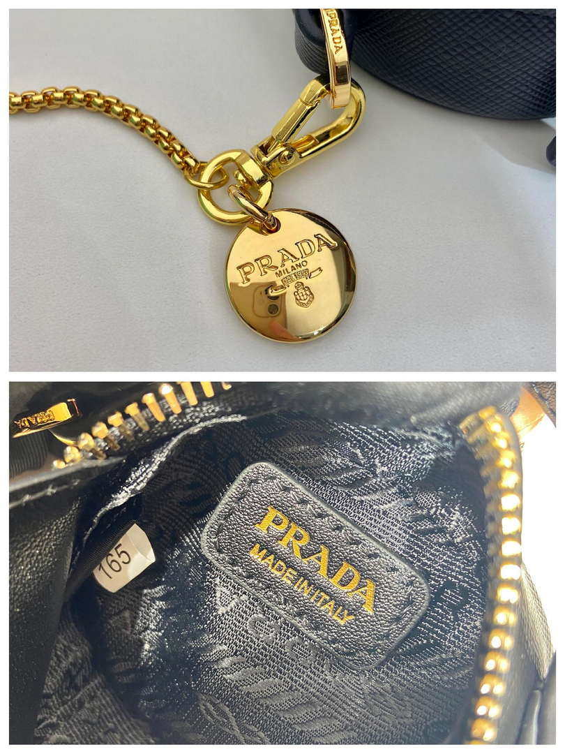 Prada 1NR023 Saffiano leather mini-pouch Black