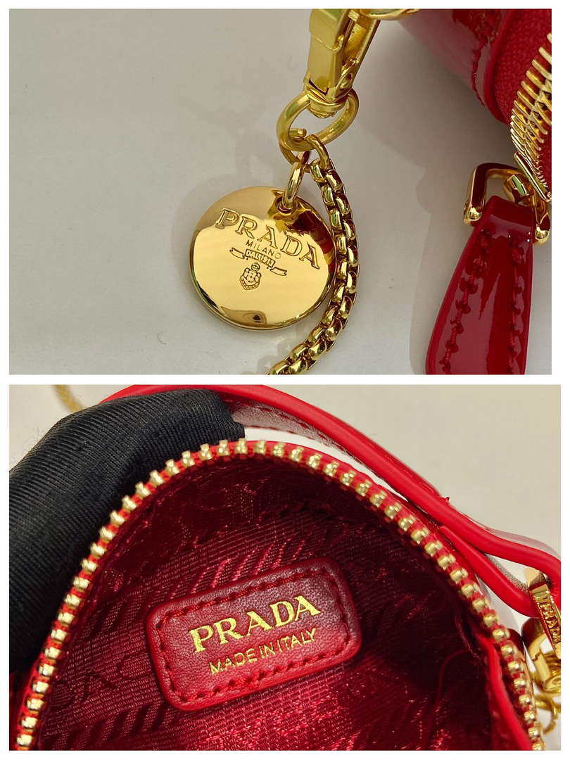 Prada 1NR023 Saffiano leather mini-pouch Red