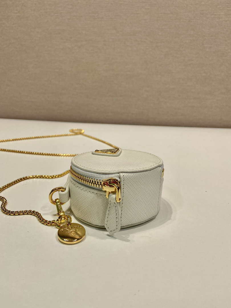 Prada 1NR023 Saffiano leather mini-pouch White