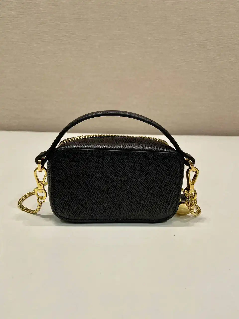 Prada 1NR025 Saffiano leather mini-pouch Black