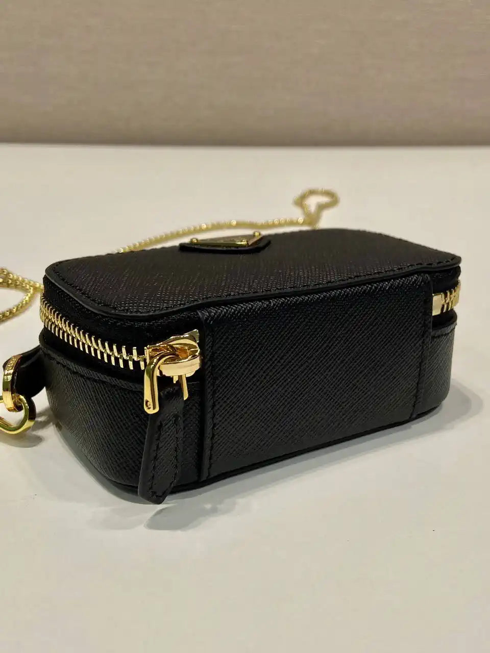 Prada 1NR025 Saffiano leather mini-pouch Black